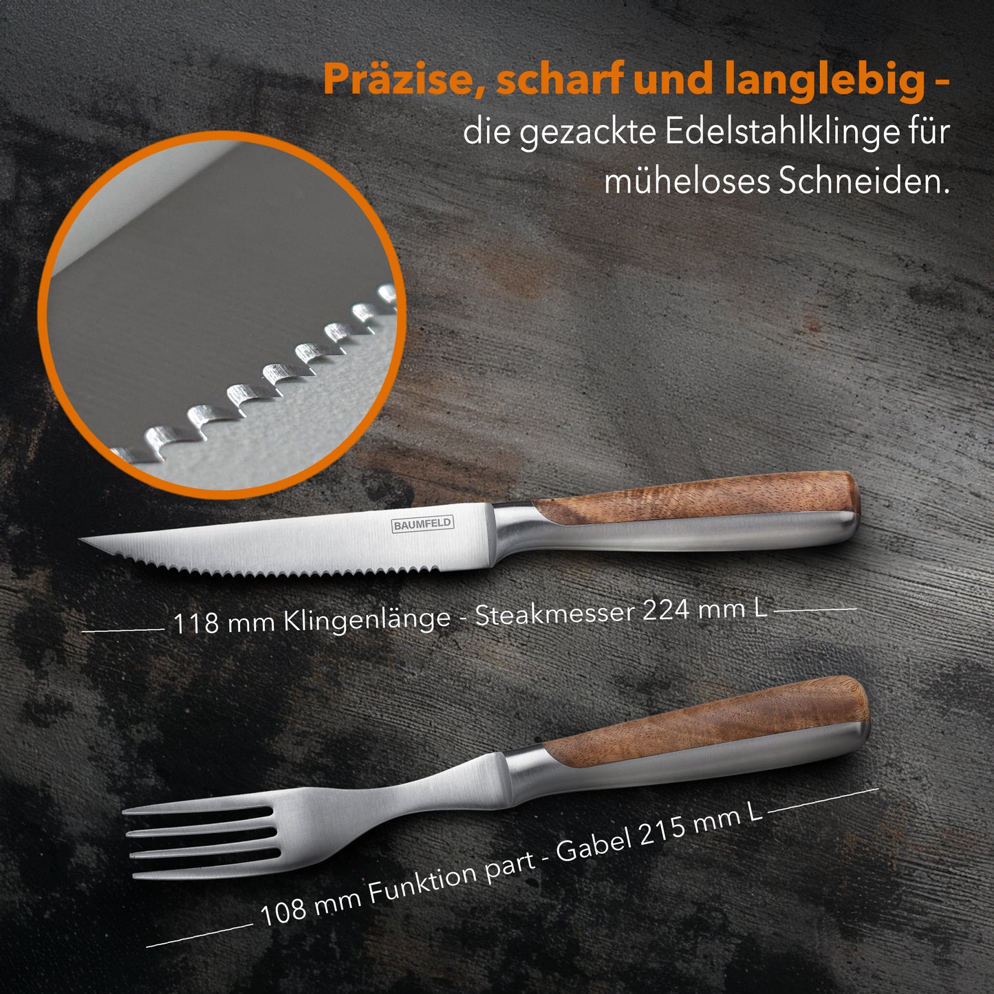 Baumfeld Pizzaofen Pro mit 8-teiligem Steak- und Pizzabesteck – Dein perfektes Set für Pizza- und Steakgenuss zu Hause