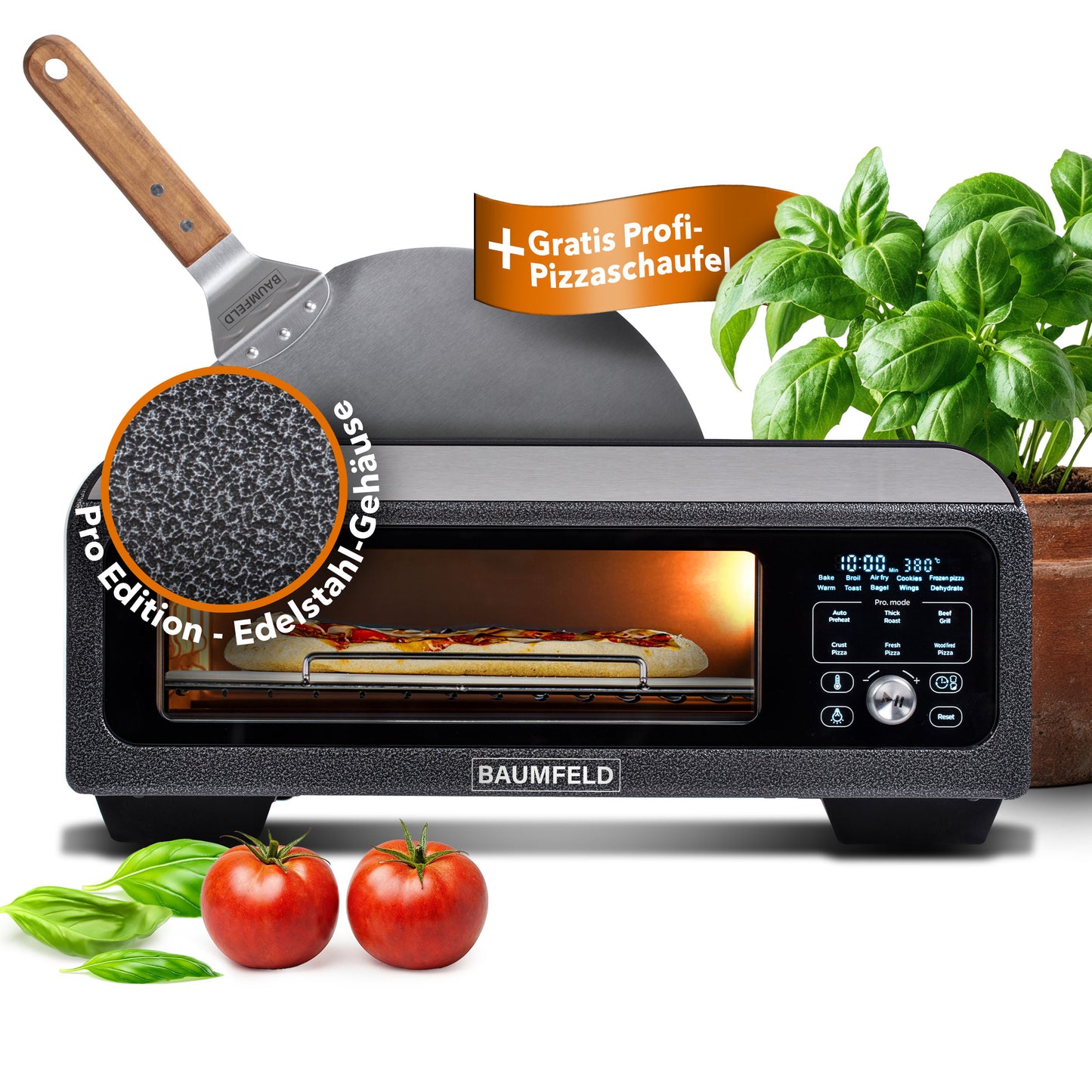 BAUMFELD PizzaAirfryer400 Pro – 12-in-1-Multifunktionsofen